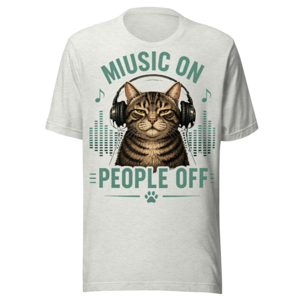 unisex-staple-t-shirt-ash-front-6a08e2ad78813.png Music On Cat t-shirt