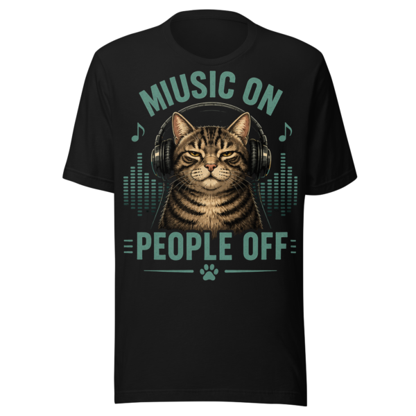 unisex-staple-t-shirt-black-front-6a08e2ad79388.png Music On Cat t-shirt