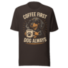 unisex-staple-t-shirt-brown-front-6a08d9fc8b885.png Coffee First t-shirt