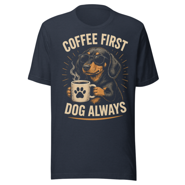 unisex-staple-t-shirt-heather-navy-front-6a08d9fc8ba04.png Coffee First t-shirt