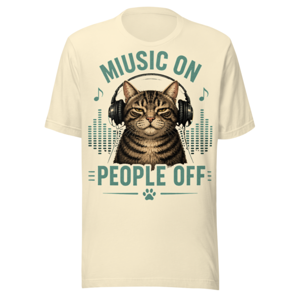 unisex-staple-t-shirt-natural-front-6a08e2ad79644.png Music On Cat t-shirt